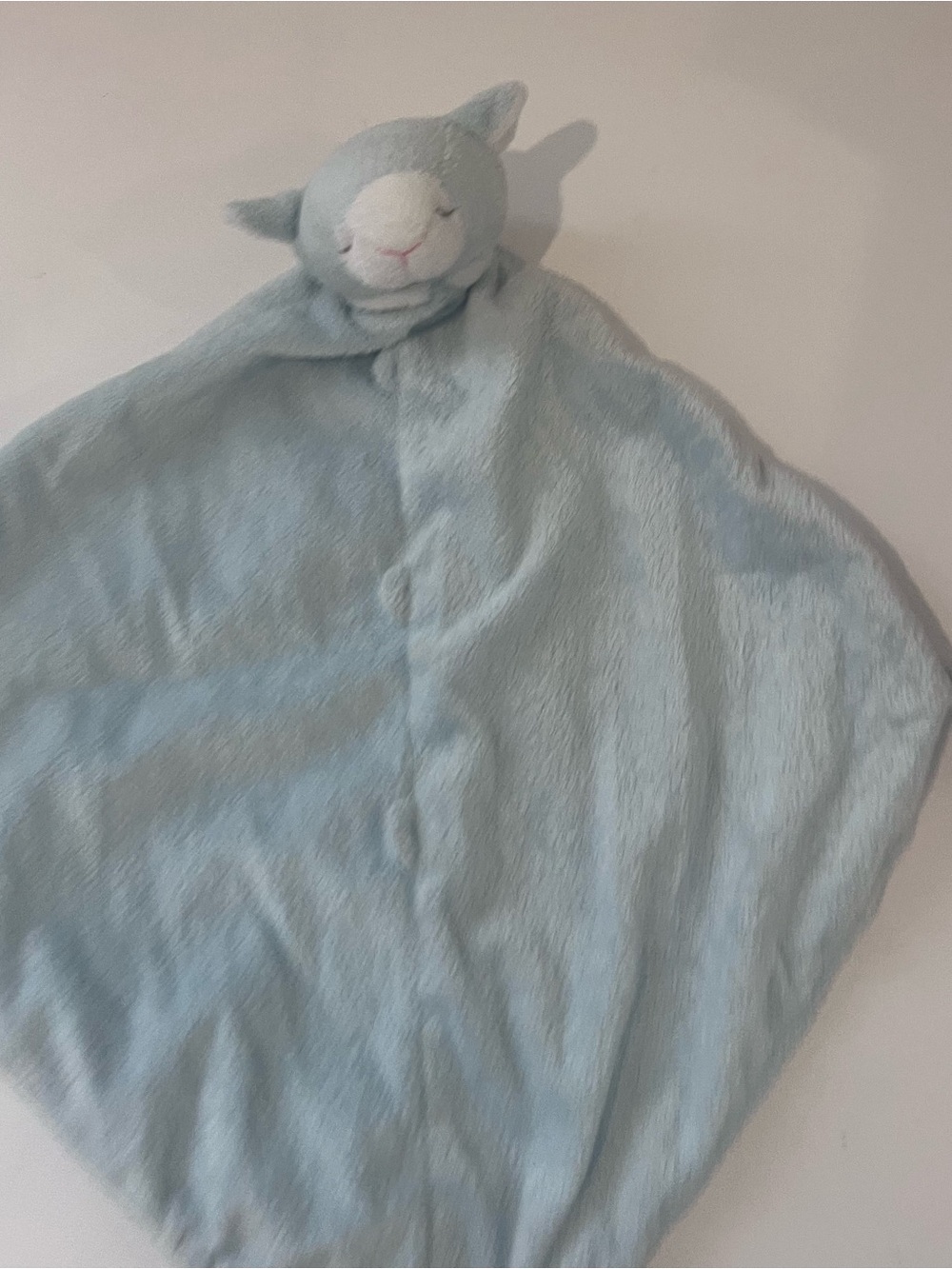 Angel Dear lamb lovey plush eyes closed light blue